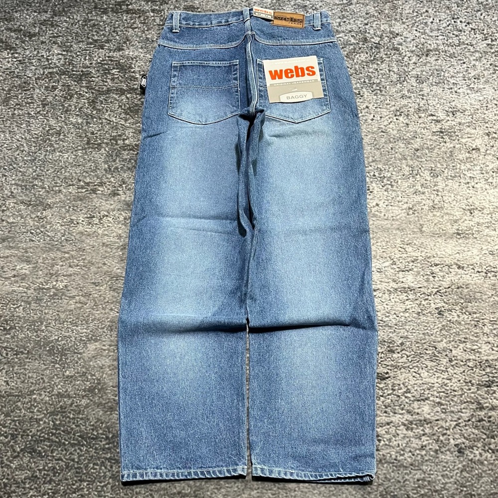 NWT Vintage Webs Jeans Mens 32x32‎ Blue Baggy Wide Leg Skater Y2K 2000s